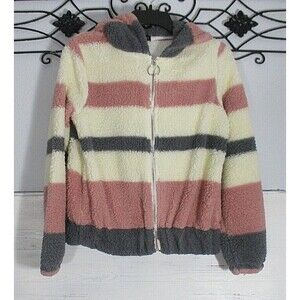 Derek Heart Women's Fleece Jacket Size S Long Sleeve Multicolored Striped